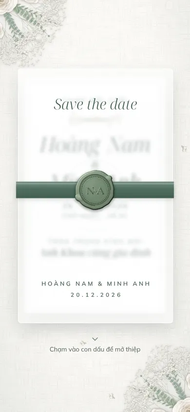 Bìa mẫu thiệp Sương Mai: bìa giấy can, dấu sáp